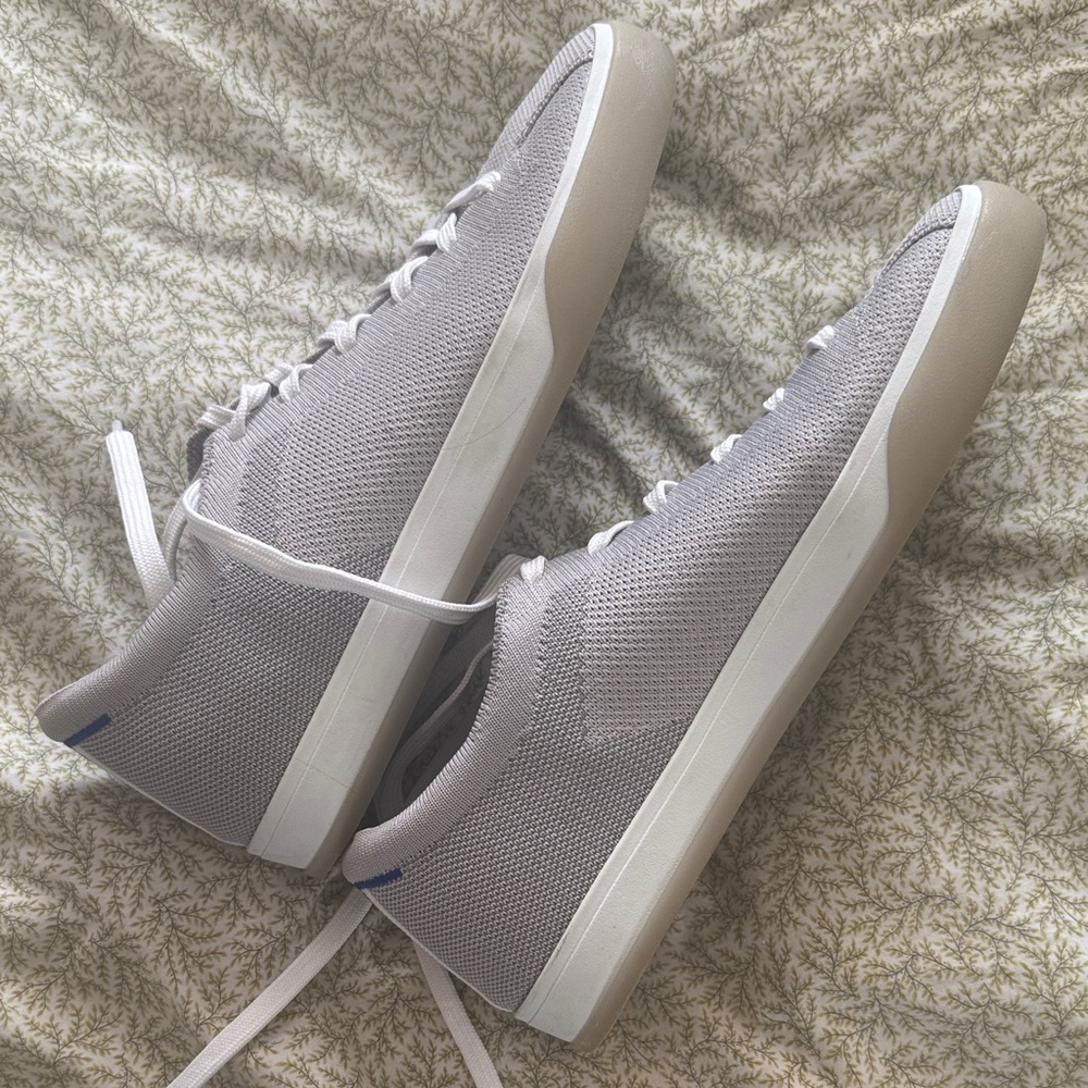 Rothy's Light Gray Knit Lace-Up Sneakers - Picture 3 of 5